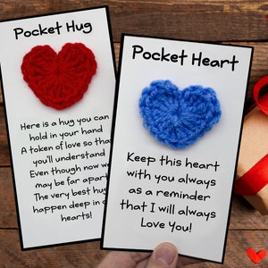 Pocket Hug Crochet Pattern - Pocket Hug Quotes Included - Pocket Heart Pattern - Valentine's Day Crochet Pattern - Anniversary Pattern
