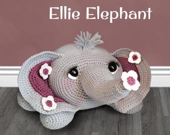 Gehäkelter Elefant Amigurumi Muster: Eddie Ellie Spielzeug (PDF