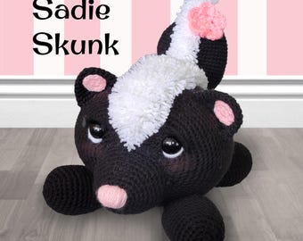 Crochet Skunk Amigurumi Pattern: Sawyer & Sadie Stuffed Animal (PDF Pattern)