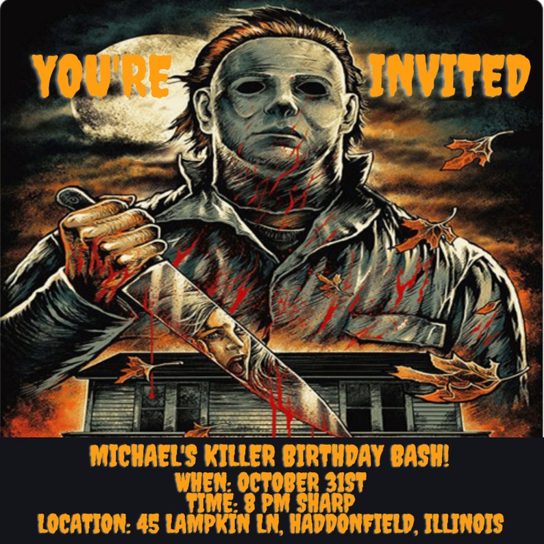 Michael Myers Invitation Etsy Australia