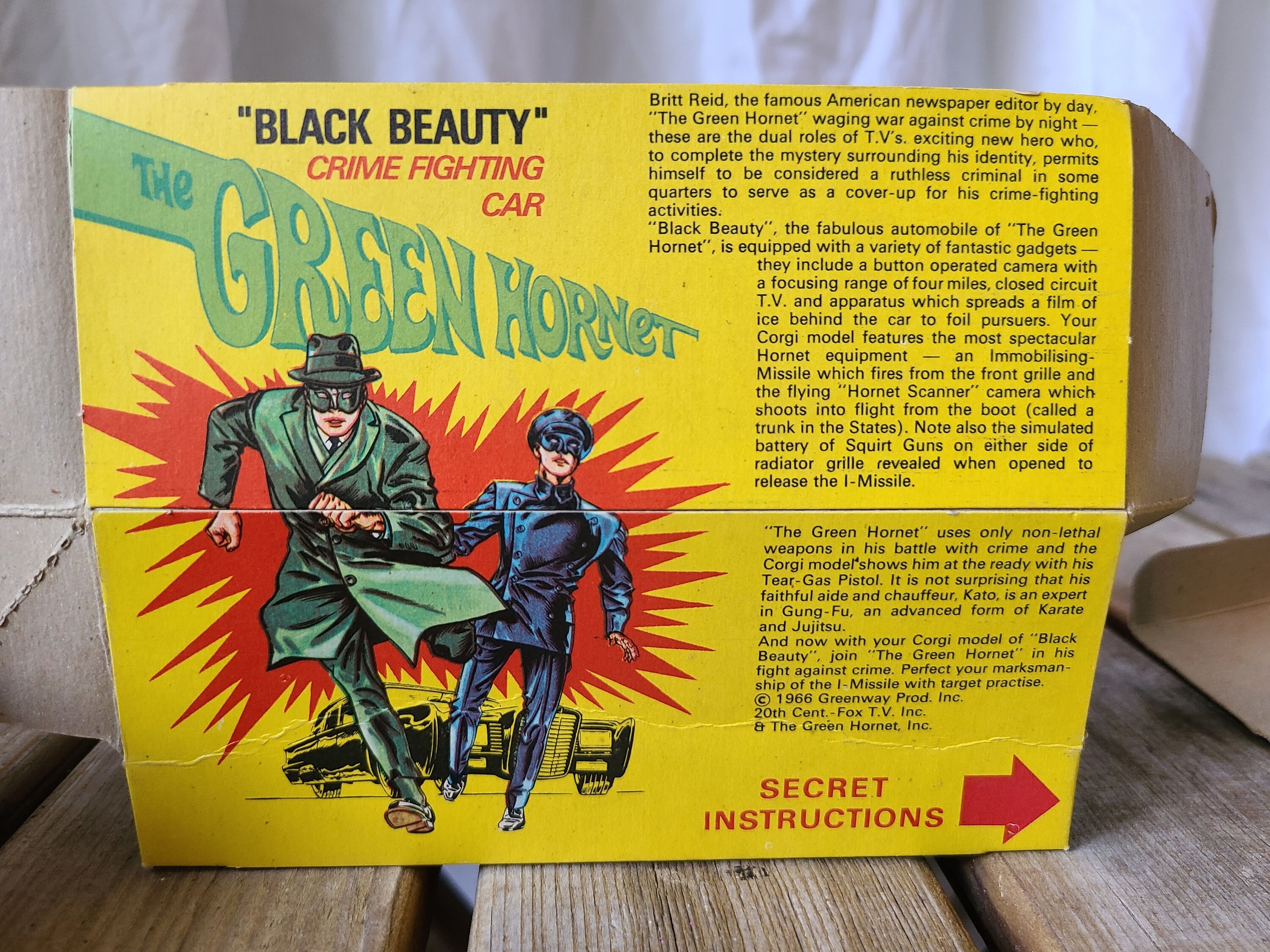 1966 Green Hornet Black Beauty Crime Fighting Car Die Cast Toy