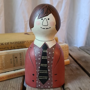 Well Dressed Man in a Tie "Super Dad" Papermache Bank Papier-mâché Paul Marshall