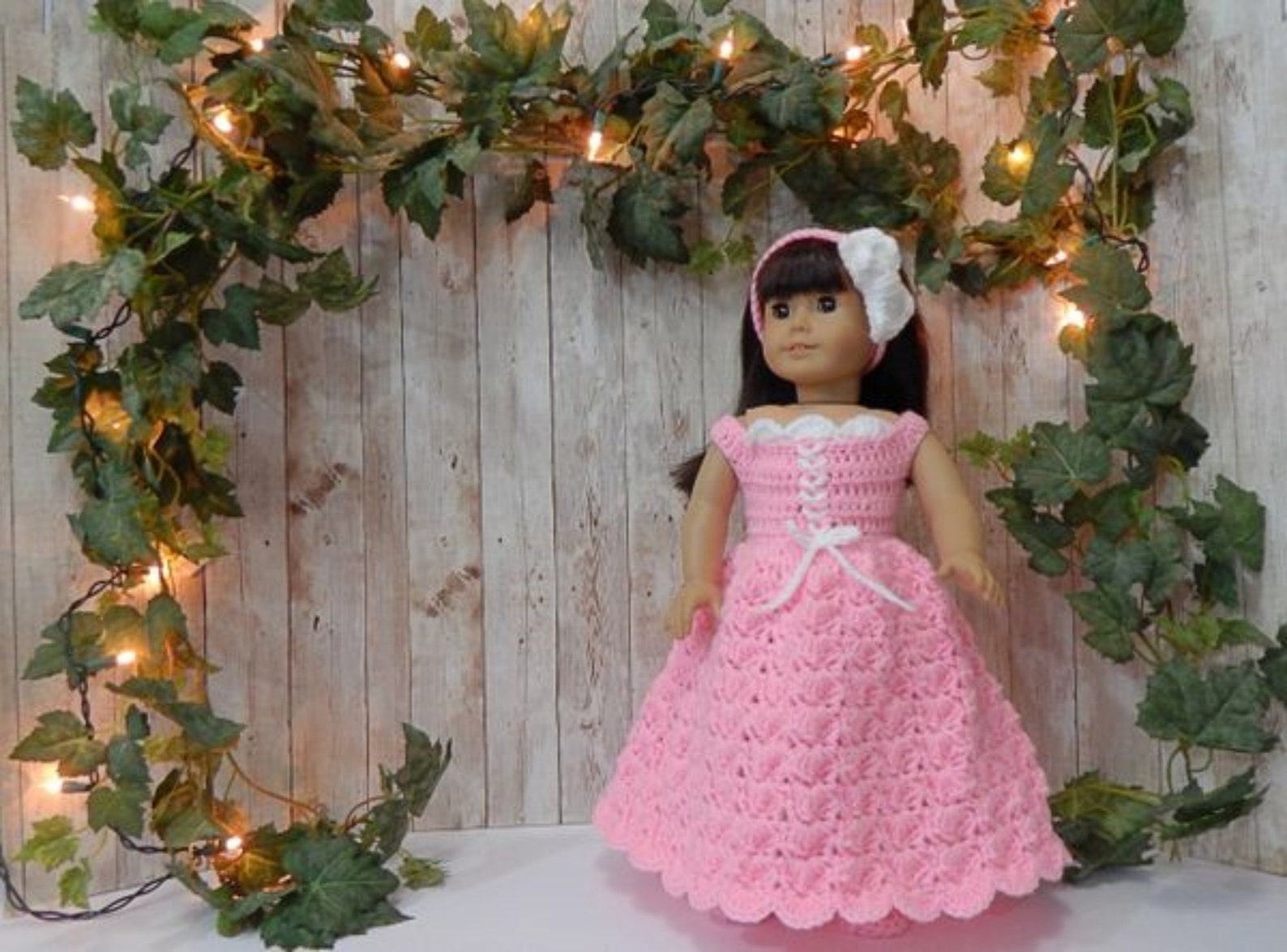 pink-18-inch-doll-formal-ball-gown-full-skirt-crochet-etsy
