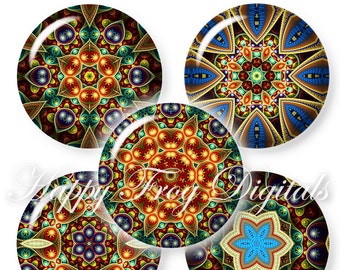 Kaleidoscope - 2.5", 2" circles - Digital Collage Sheet - 383 HFD - Printable Download - Instant Download