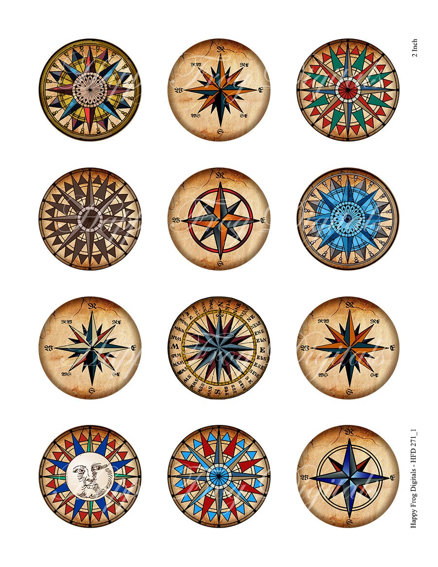 2 circles Compass Rose Instant Download Printable Download 271 HFD Digital Collage Sheet 2.5 2 circles Compass Rose Instant Download Printable Download 271 HFD Digital Collage Sheet 2.5