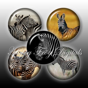 Zebra - 1.5" 1", 25 mm, 30 mm cirkels - digitale Collage Sheet - 218 HFD - afdrukbare Download - Instant Download