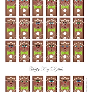 Gingerbread Man - 1x2 Inch - Digital Collage Sheet - 418 HFD ...