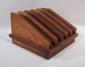 Charging Station - Tablet Horde - Maple with Mahogany finish - Hold 5 tablets and/or slim laptops. thf