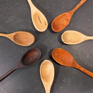 Wood Cooking Spoon - Short Handle - Maple or Cherry - 2&quot; wide, 12 1/2&quot; long, 3/4&quot; thick - Solid Hardwood - Luxury for the Home Cook