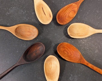 Wood Cooking Spoon - Short Handle - Maple, Walnut, Or Cherry - 2" wide, 12 1/2" long, 3/4" thick - Solid Hardwood - Luxury for the Home Cook