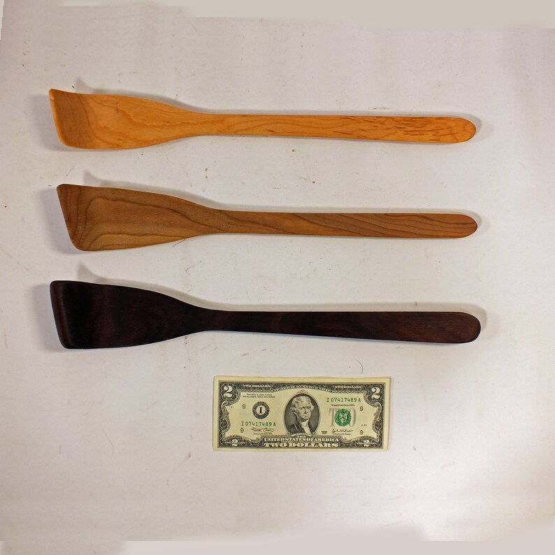 Wood Stir Fry Spatula Long Handle Maple Walnut or Cherry Etsy