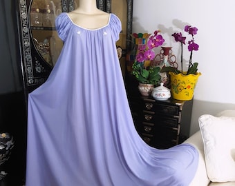 Vintage Claire Sandra Nightgown in Pastel Lilac Supersweep 144 Inches Bust 36 to 40 Inches Size S Fits Loose