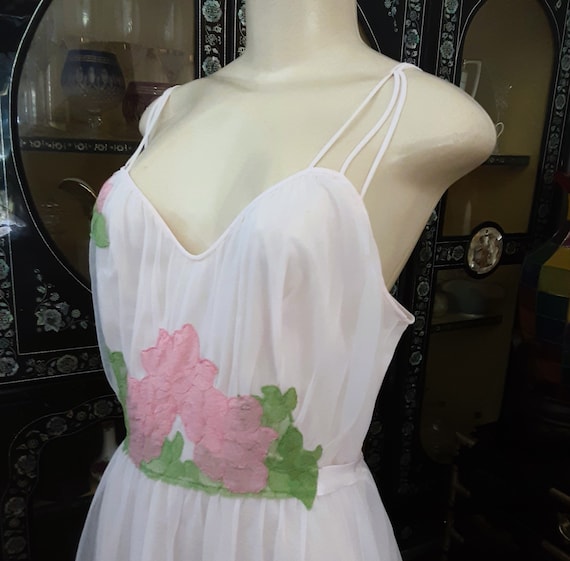 Vintage 1960s Double Layer Chiffon Nightgown or D… - image 6