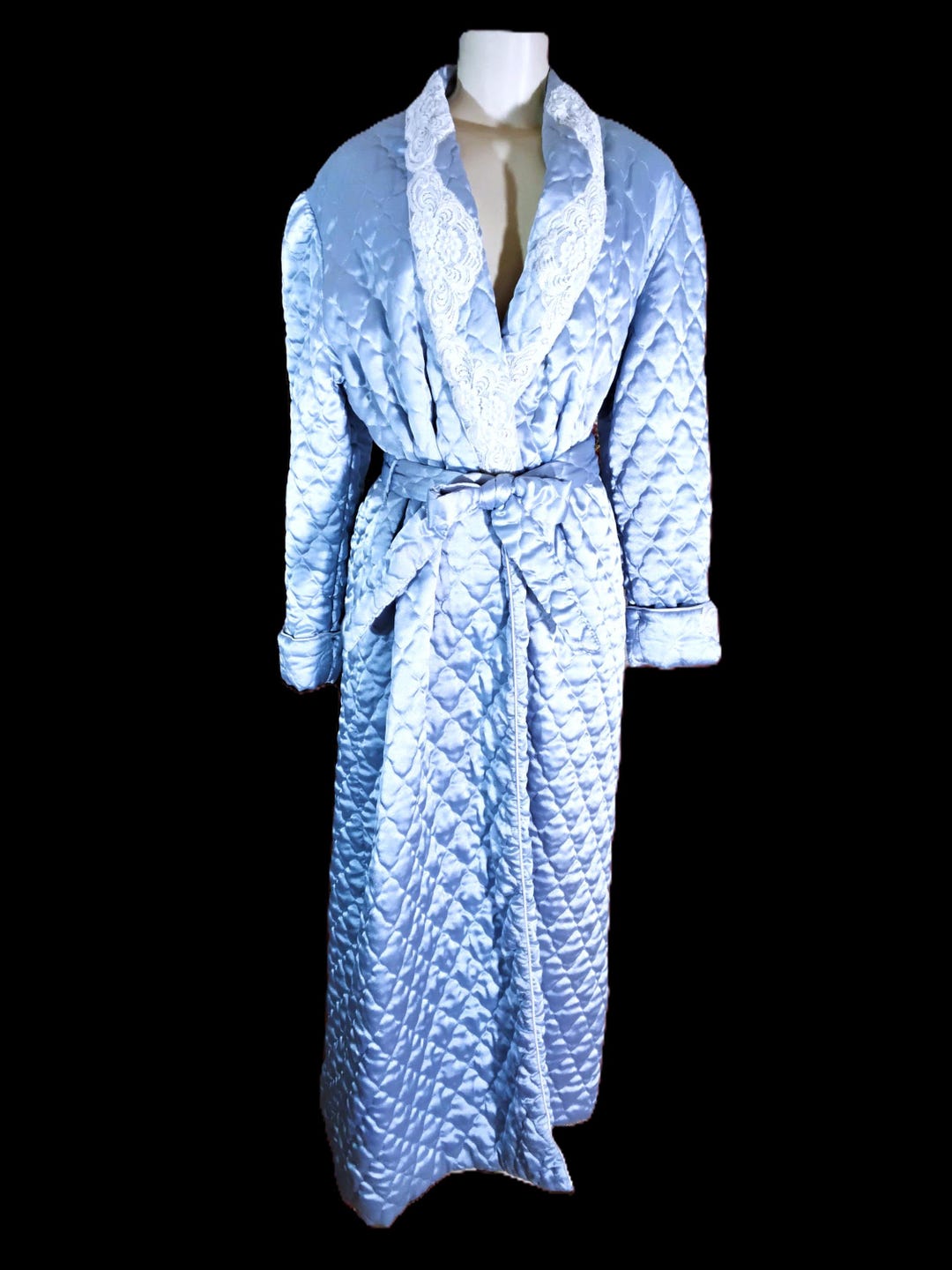 Vintage Christian Dior Quilted Robe in Blue Bust 44