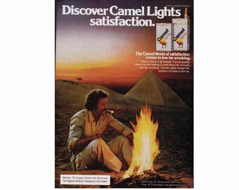 1985 MUSTACHE MAN CAMEL LIGHTS CIGARETTES Vintage 8"X11" Magazine Ad 1980's JNA6 Australia