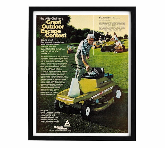 aanvulling Dor Fantasie Jaren 1970 SCAMPER Riding Grasmaaier Ad Vintage Maaier - Etsy Nederland
