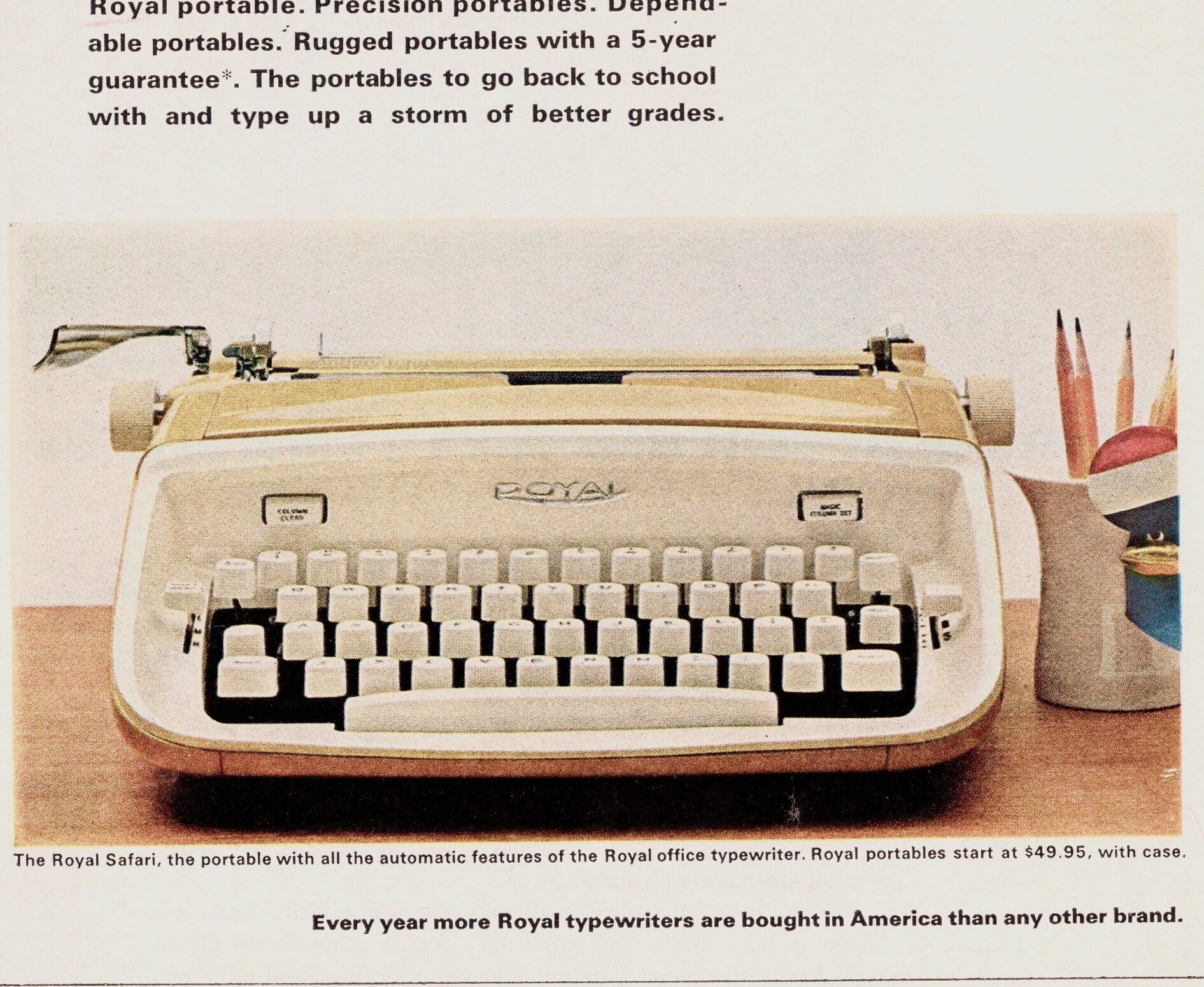 1960s ROYAL TYPEWRITER Ad 10x14 Vintage Print Advertisement Etsy