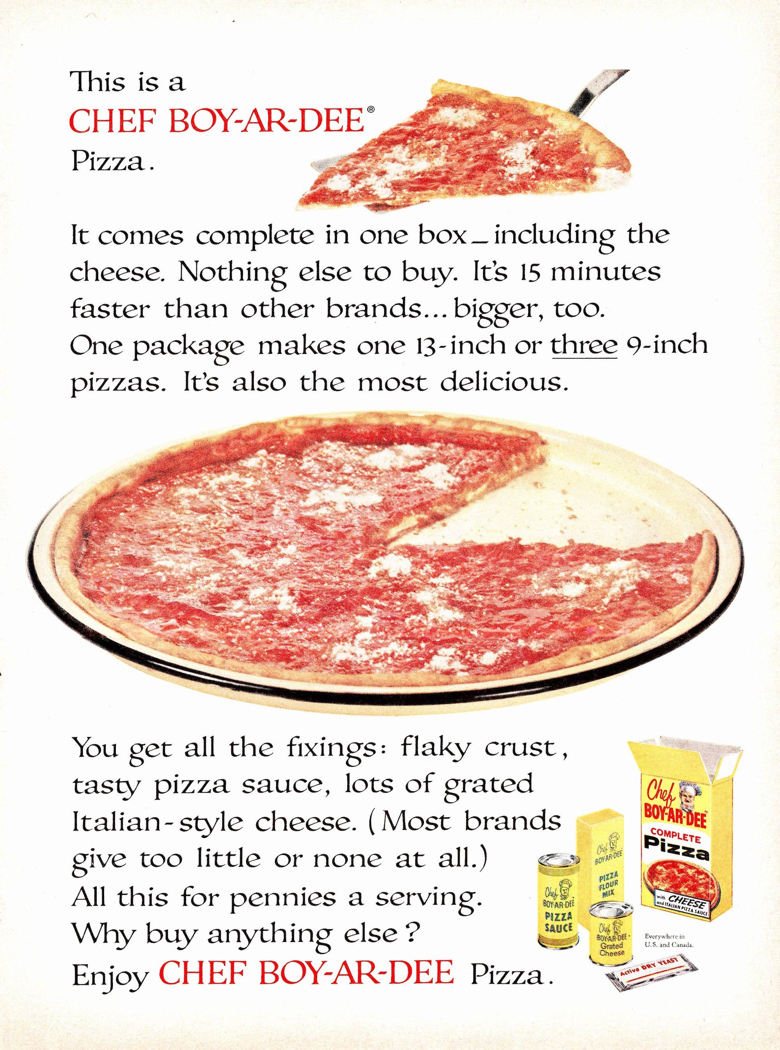 1950s CHEF BOYARDEE PIZZA Kit Advertisement Vintage 11x14 Etsy