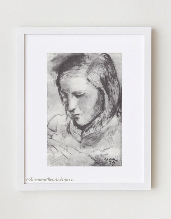 Picasso Schwarz Weiss Druck Junges Madchen 1960er Jahre Etsy