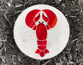 Lobster, Stained Glass, Glass Art, Outdoor, Garden, Stepping Stone, Ocean