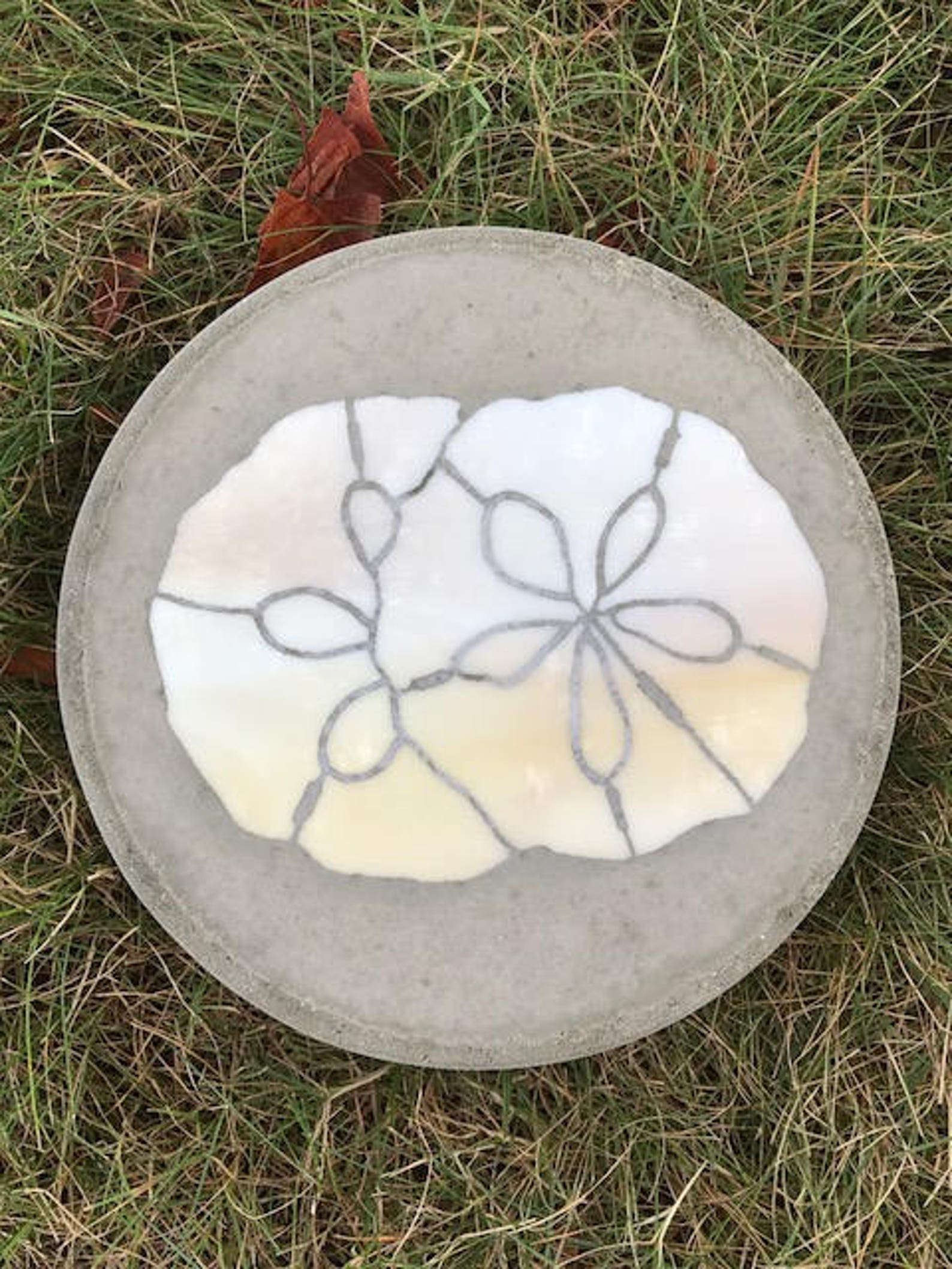 Sand Dollar Stained Glass Outdoor Garden Stepping Stone Etsy