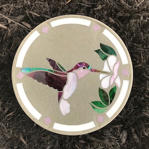 Mauve Hummingbird, Stained Glass, Glass Art,