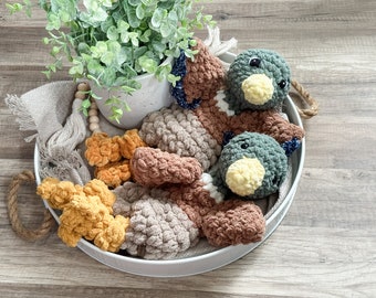 Handmade Crochet Mallard Duck Lovey: Baby Snuggler Toy