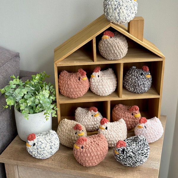 Crochet Chicken Stuffed Animal Easter Basket Gift Idea Cuddly Chick Farm Animal Hen