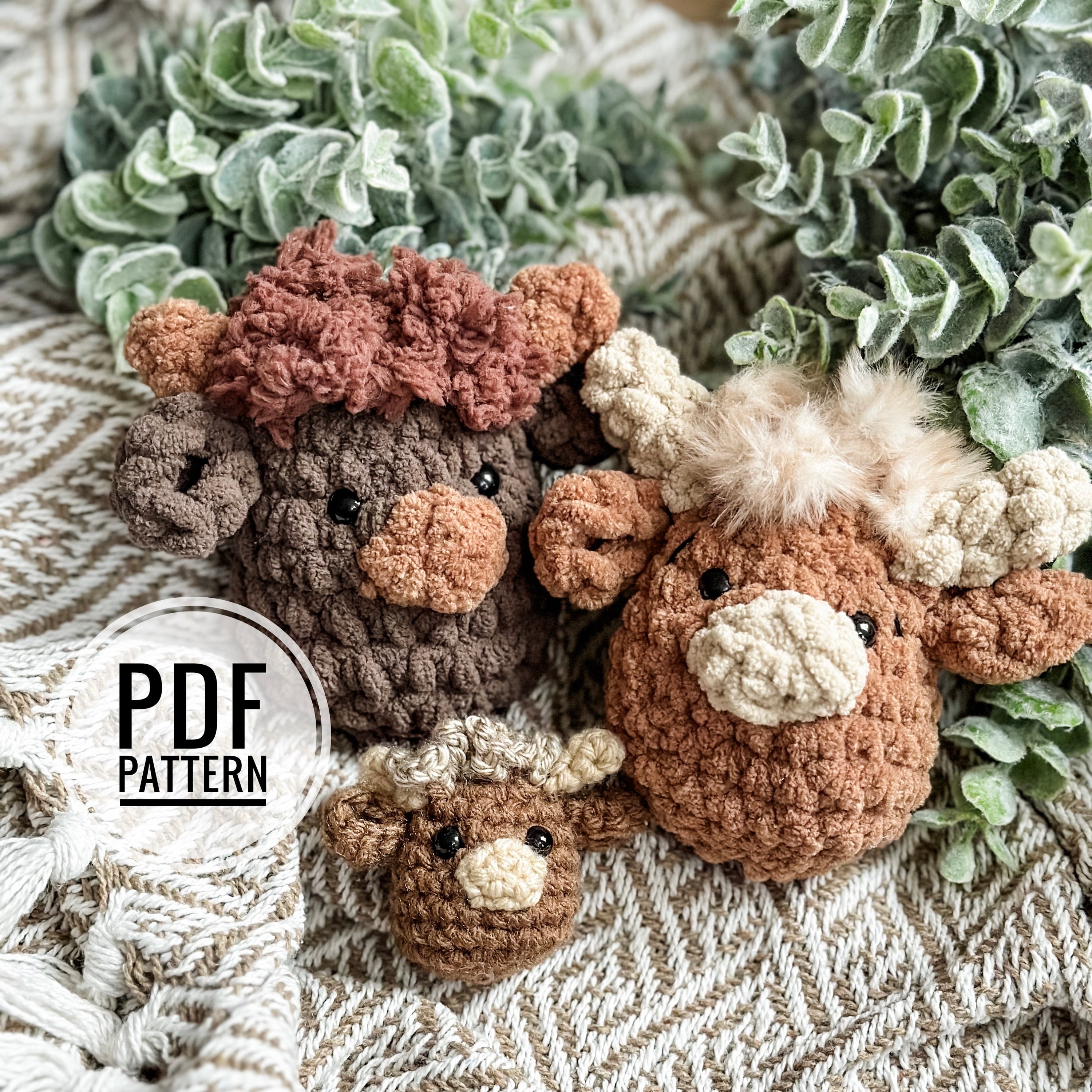 23 Adorable Cow Plush Crochet Patterns for Farmhouse Decor, Gifts, and Cozy Displays 12 Crochet 'Pocket Highland Cow' Plushie