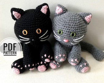 Cuddly Cat Crochet PDF Pattern, English Instructions