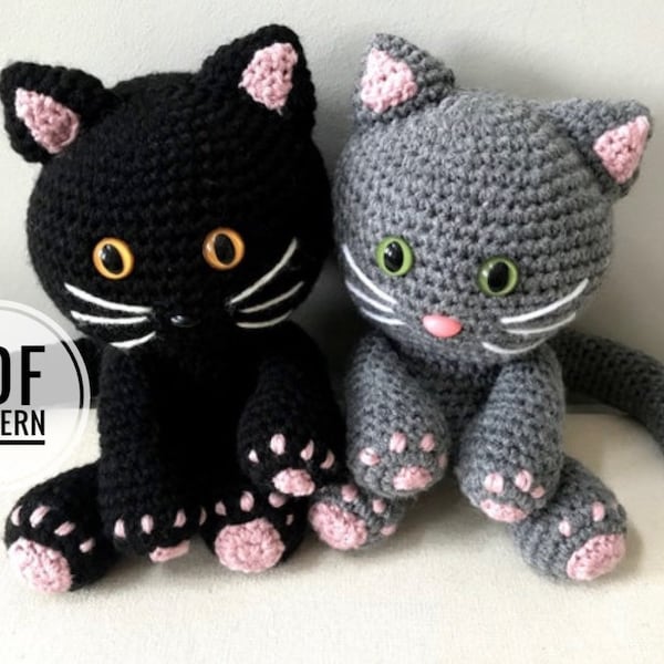 Cuddly Cat Crochet PDF Pattern, English Instructions