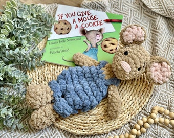 Crochet Mouse Lovey: &quot;If You Give a Mouse a Cookie&quot; Inspired Snuggler