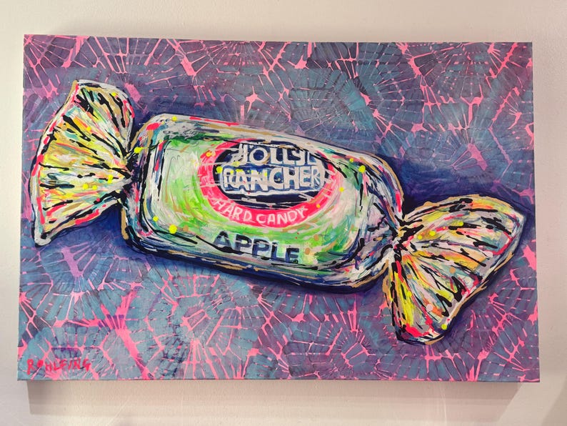 Jolly Racher Scetch Jolly Rancher Painting, Original Pop Art, 24x36 - Etsy
