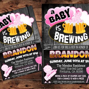 A Baby is Brewing Baby Shower Invitation - Man Shower Invitation - Digital Design