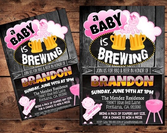 Un bebé está cervecero bebé ducha invitación - hombre ducha invitación - diseño digital