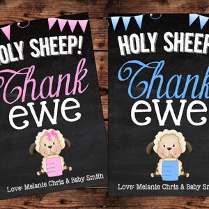 Funny Holy Sheep Thank You Card - Thank Ewe - 4x6 - Digital