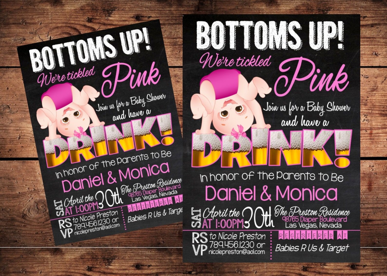 Bottoms up Baby Shower Invitation Diaper Shower Invitation Etsy