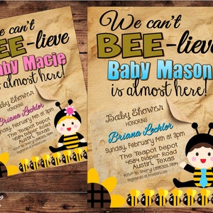 Bumble Bee Theme Baby Shower - Digital File