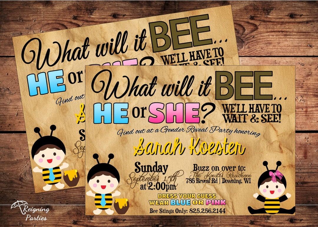 Gender Reveal Baby Shower Theme - BEE - Bumble Bee Theme - Etsy