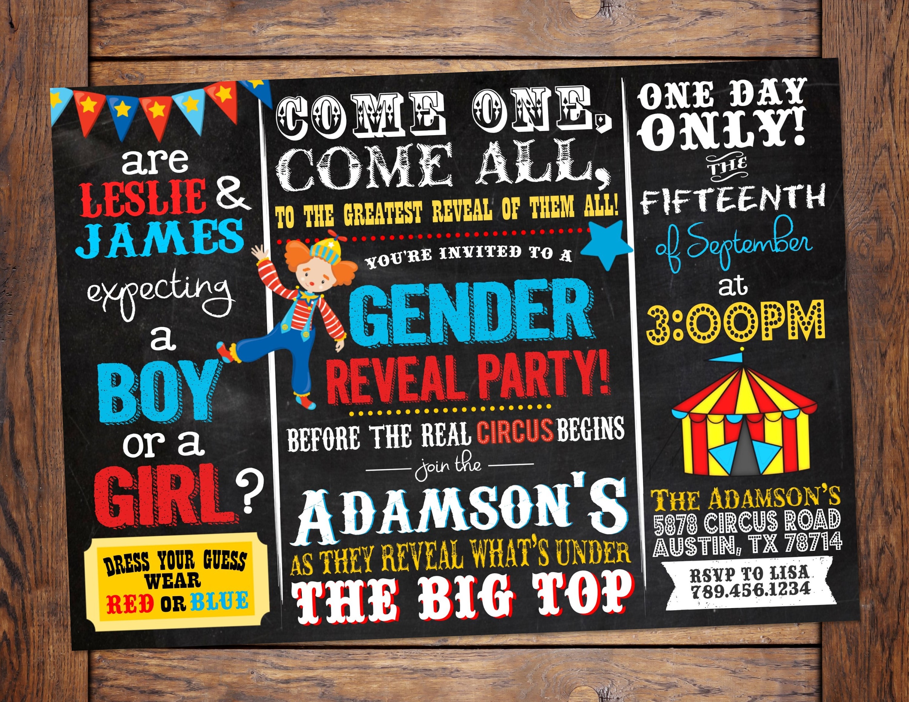 Under The Big Top Invitations