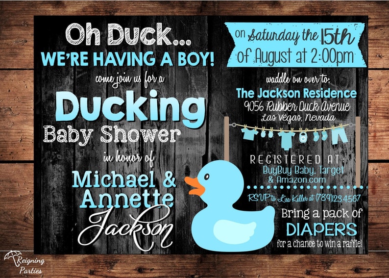 Oh DUCK we/'re having a Baby! Oh Duck Baby Shower Theme The Original Ducking Baby Shower Digital Funny Duck Baby Shower Invitation