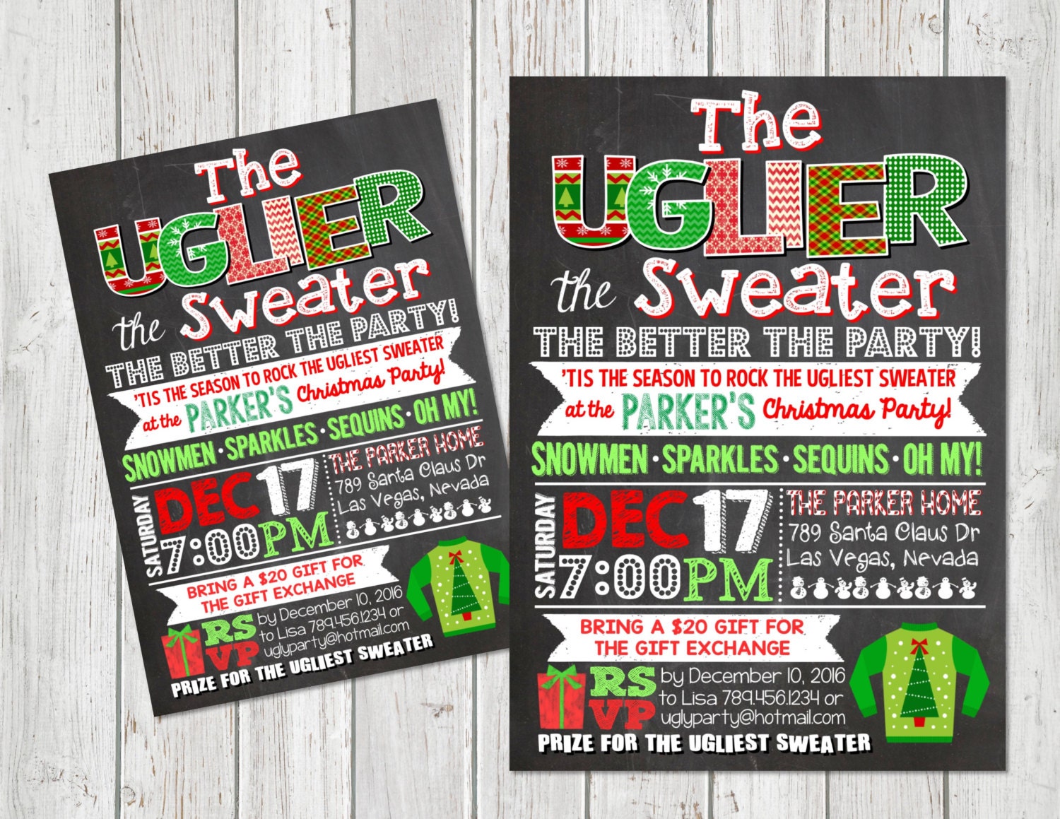 Uglier the Sweater The Better the Party - Ugly Christmas Sweater - Ho…