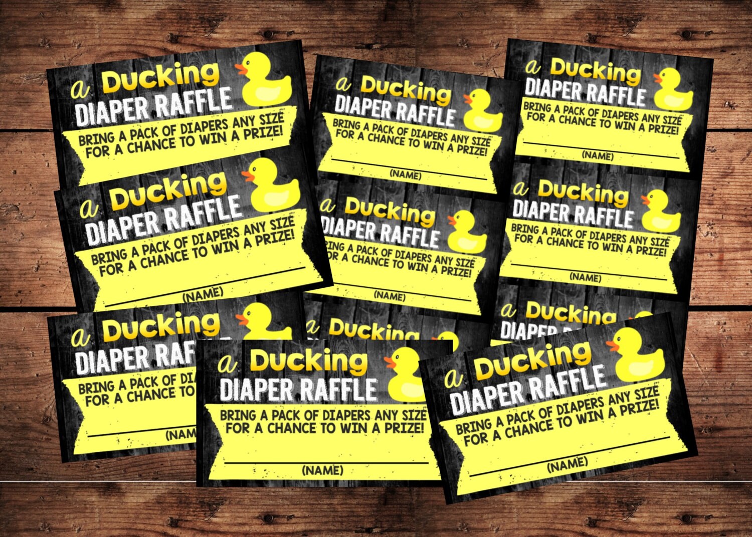 Ducking Diaper Raffle Tickets - Instant Automatic Download Digital File ...