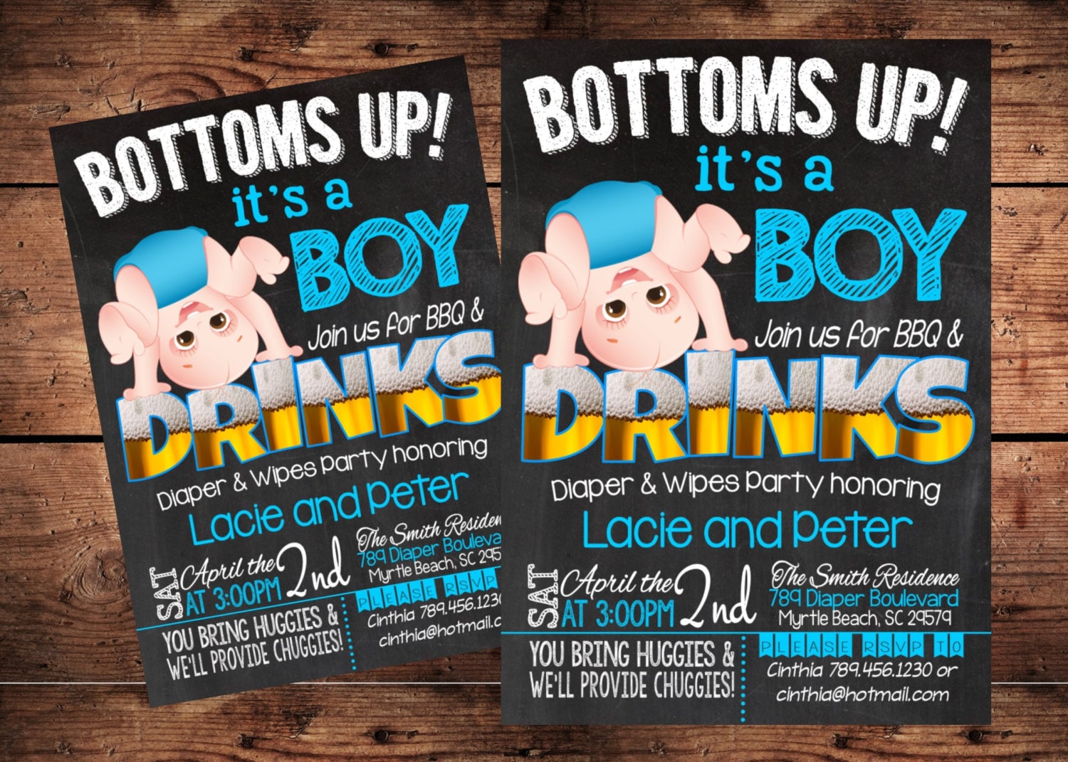 Bottoms Up Baby Shower Invitation Funny Diaper Shower Etsy