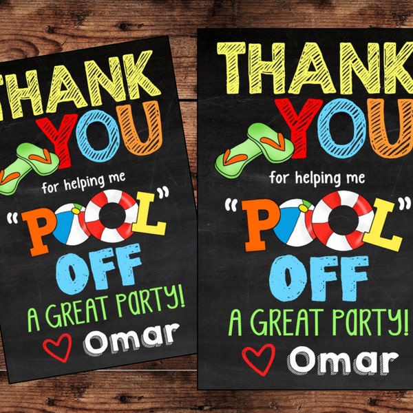 Pool Party Thank You Card Splish Splash Thank You - Etsy