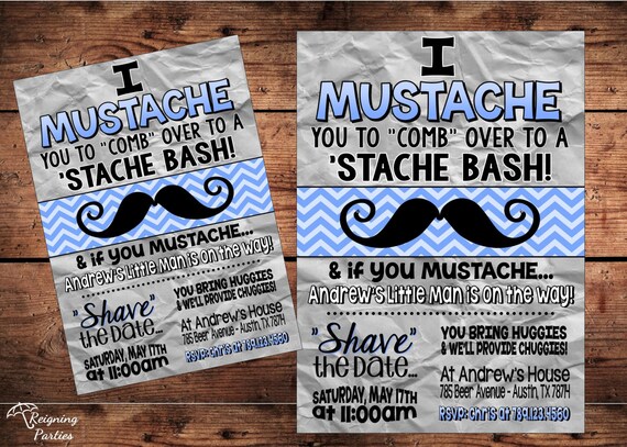 Mustache Bash Diaper Party Stash Bash Party Invitation Etsy