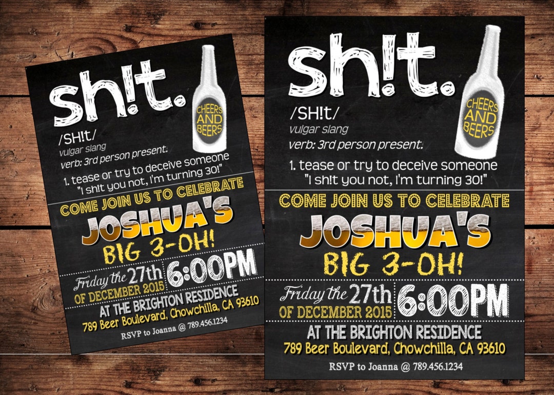 30th 40th 50th Birthday Invitation Chalkboard Invitation Funny 30th-40th-50th-birthday-invitation-chalkboard-invitation-funny