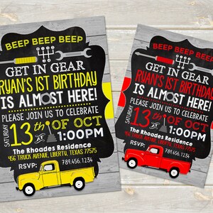 Antique Truck Birthday Invitation - Digital File