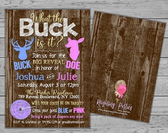 L’original ce que le Buck est-il sexe révèlent invitation-Buck ou biche sexe révèlent invitation-équipe rose ou bleu-numérique