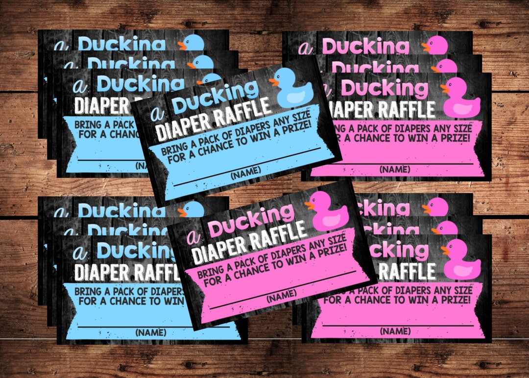 Ducking Diaper Raffle Tickets - Instant Automatic Download Digital File ...